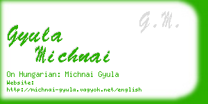 gyula michnai business card